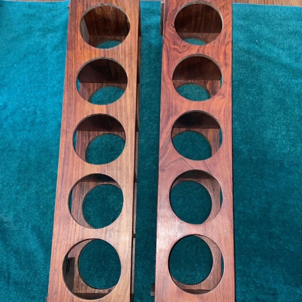Crate&Barrel Shesham 5 bottle wine racks